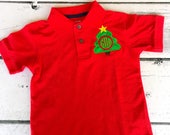 Christmas Tree Polo - Christmas Polo - Kids Christmas Polo- Christmas Monogram - Monogram - Boys Christmas Shirt - Monogrammed Polo Il_170x135