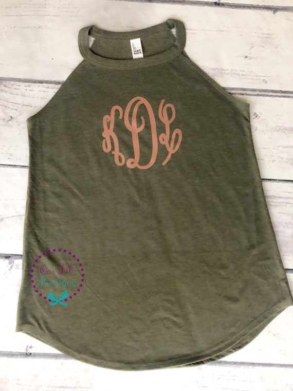 Monogram Rocker Tank - Monogram Tank Top - Womens Monogram Shirt - Summer Monogram Il_570xn