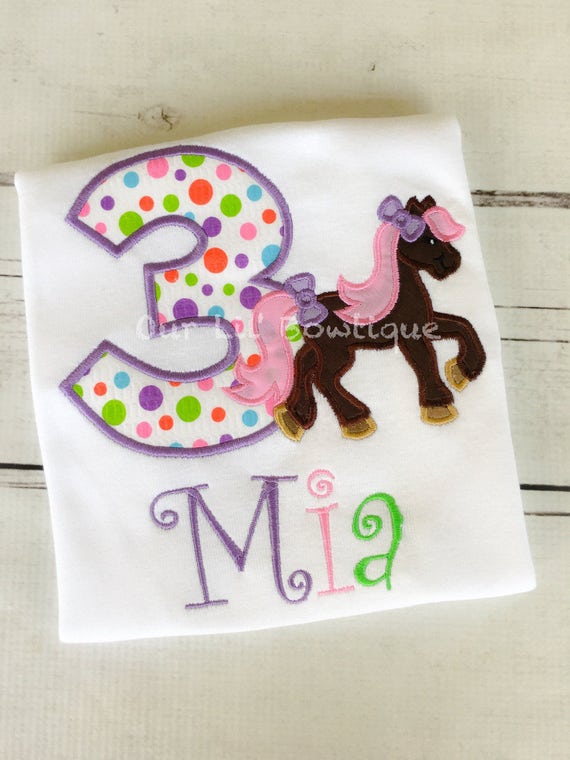 Pony Shirt - Girl's Pony Birthday Shirt - Girls Birthday Shirt - Horse Birthday Shirt - Farm Birthday Shirt - Girls Personalized - Pony Il_570xn