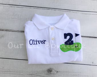 Golf Polo Birthday Shirt - Boys Birthday Shirt - Hole In One Birthday - Personalized Birthday Shirt - Golfing Birthday Shirt - Golf Shirt