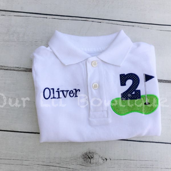 Golf Polo Birthday Shirt - Boys Birthday Shirt - Hole In One Birthday - Personalized Birthday Shirt - Golfing Birthday Shirt - Golf Shirt