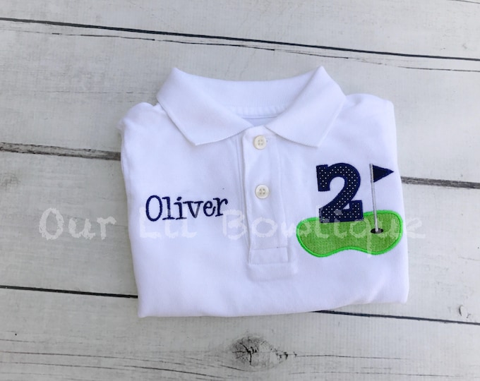 Golf Polo Birthday Shirt Boys Birthday Shirt Hole in One Birthday
