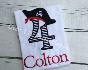 Pirate Birthday Shirt - Personalized Birthday - Personalized Pirate - Boy - Girl - Toddler - Baby