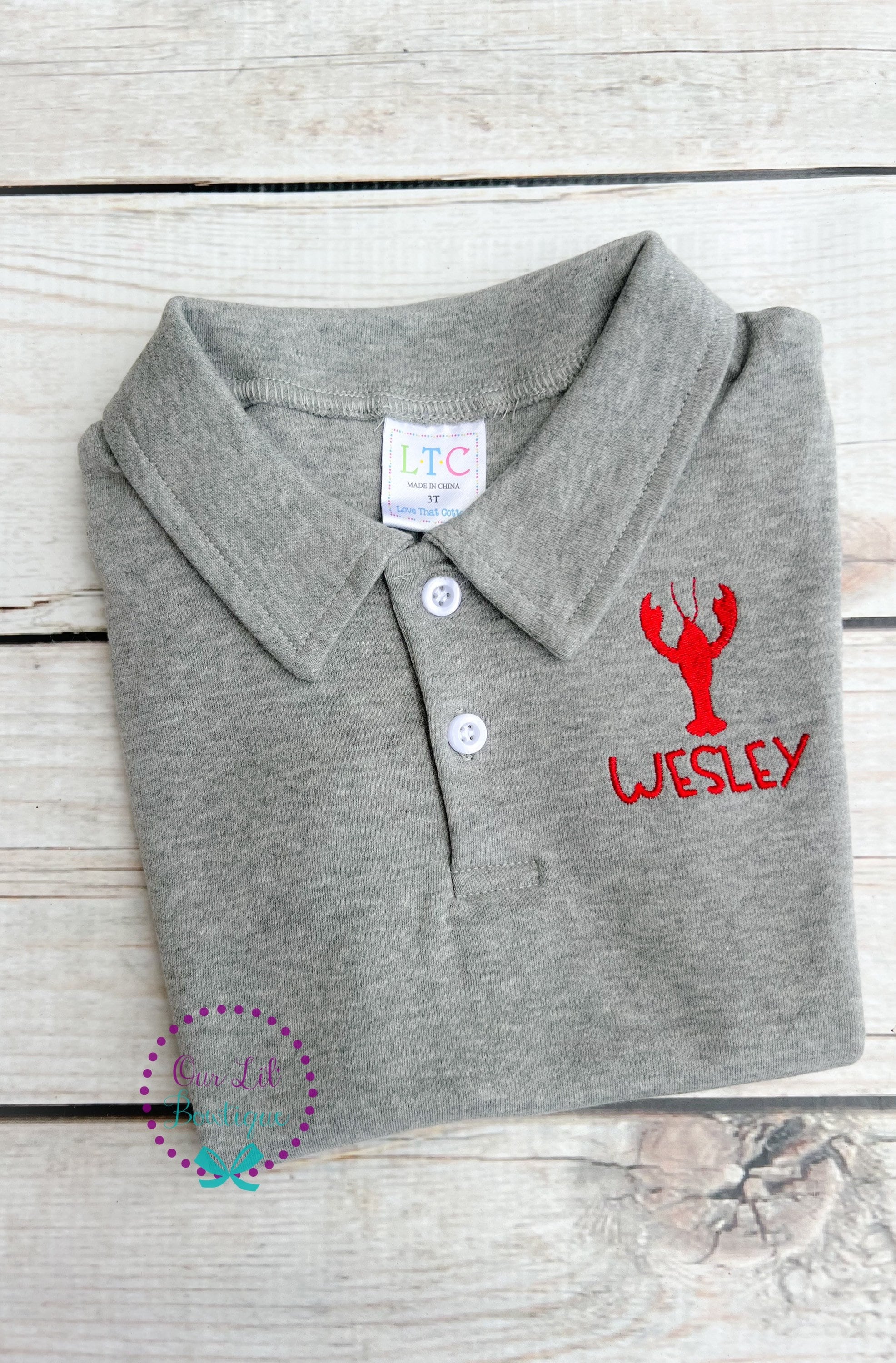 Crawfish Polo Monogrammed Polo Boys Birthday Shirt Crawfish Shirt