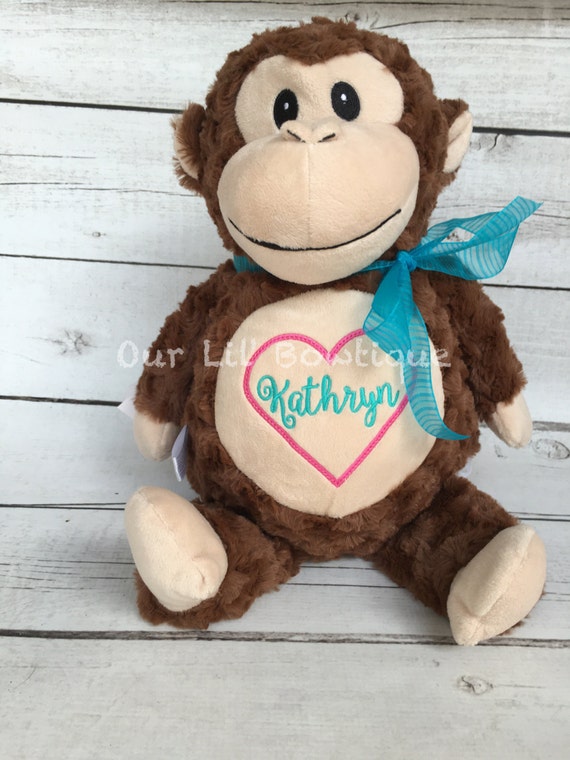 Personalized Stuffed Animal - Subway Art Baby Gift - Personalized Cubbie - Birth Announcement - New Baby -Personalized Baby Gift- Monkey Il_570xn