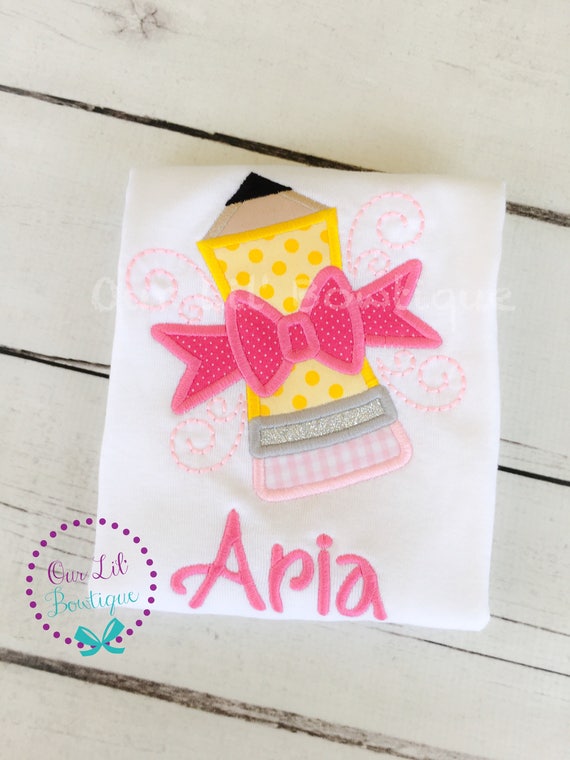 Pencil Shirt - Pencil Back to School Shirt - School Shirt - Preschool Shirt - VPK Shirt - School Supplies - Kindergarten Shirt - Girl Il_570xn