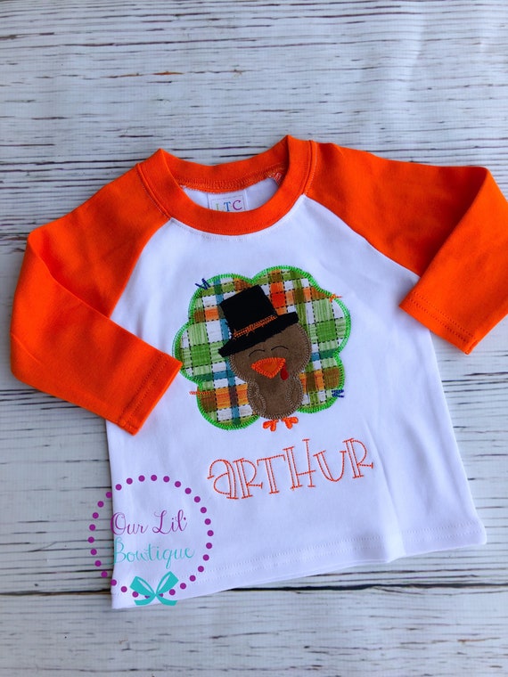 Turkey Shirt - Boys Thanksgiving Shirt - Turkey - Boy - Thanksgiving Shirt - Boys Turkey Shirt - Thanksgiving Applique Shirt -Vintage Turkey Il_570xn