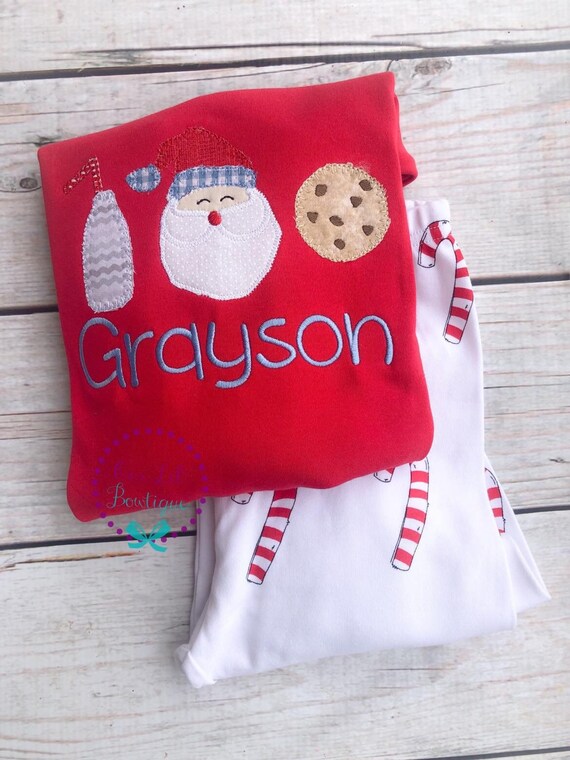 PREORDER Cookies Milk and Santa Pajamas Christmas PJs Pajamas