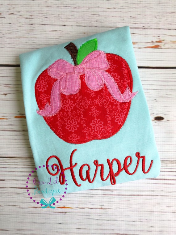 Apple School Dress - School Dress - Girls Apple Dress - Kindergarten Shirt -Preschool Dress-Monogram- Apples - Apple Shirt - Apple Picking Il_570xn