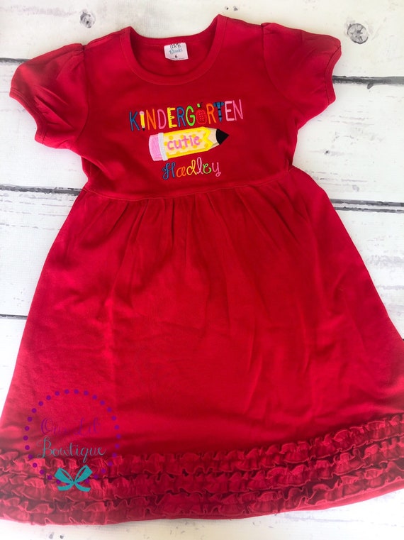 Kindergarten Cutie - Preschool Cutie Dress- School Shirt - Preschool Shirt - School Supplies - Preschool Shirt - Girl Back to School Shirt Il_570xn