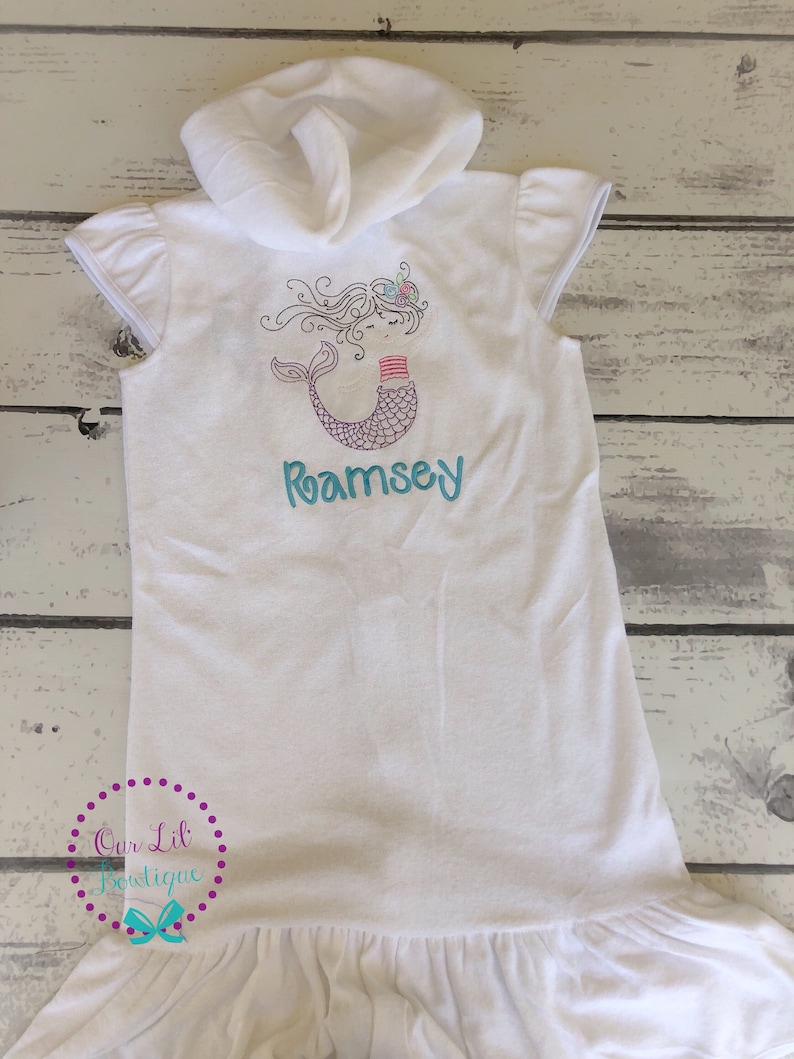 Dance Costume Cover Up- Personalized Cover Up Swim Cover Up Mermaid Cover Up Personalized Toddler or Girl Bathing Suit Cover up