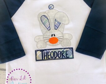 Easter Bunny Applique Shirt: Personalized Easter Monogram