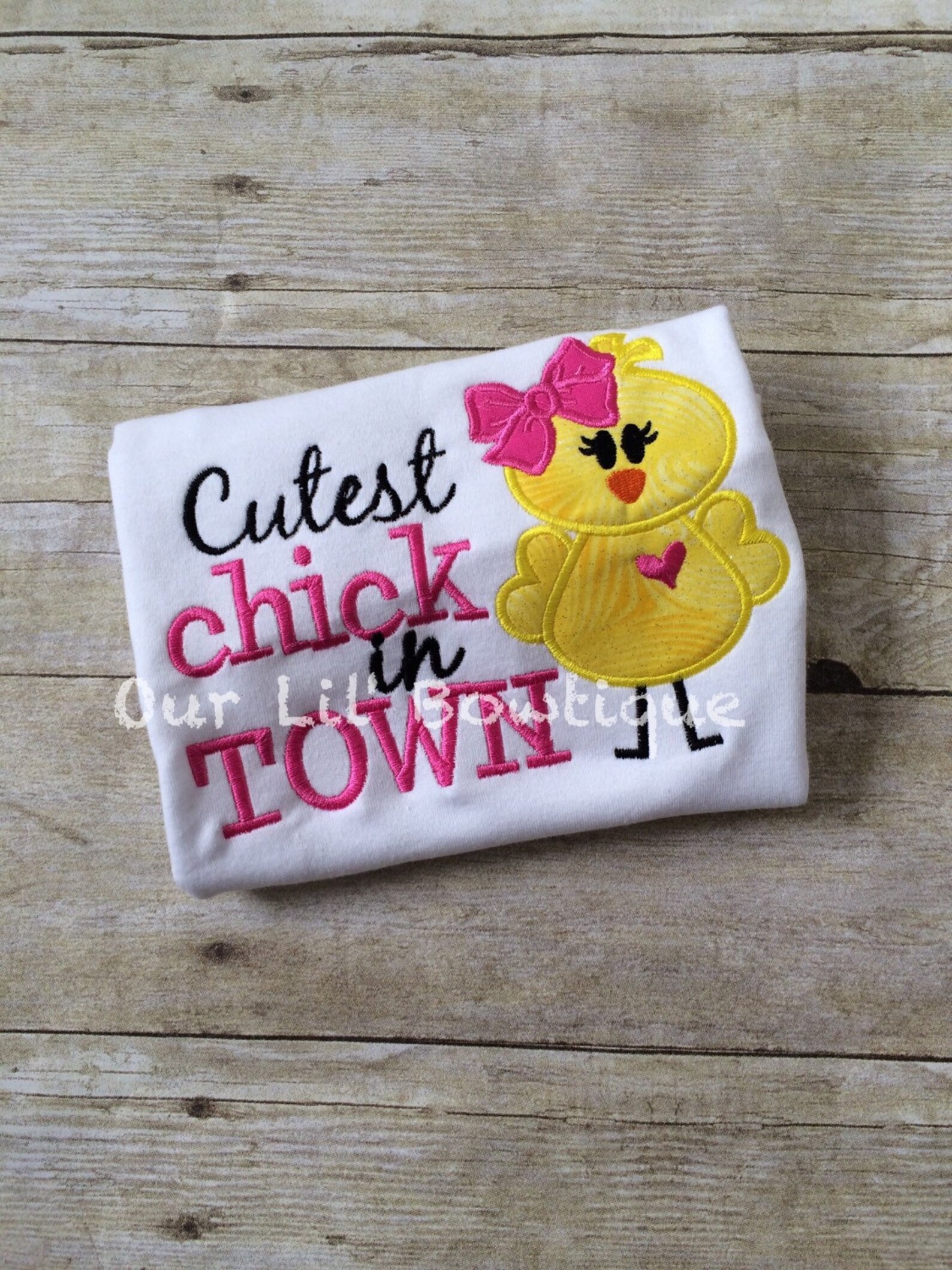 Easter Chick Applique Shirt Easter Girl Chick with | Etsy