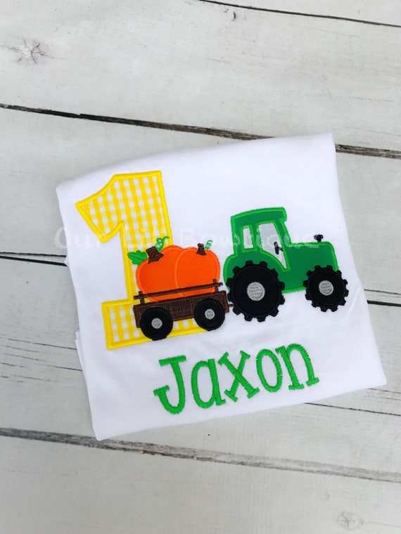 Pumpkin Tractor Birthday Shirt - Boys Shirt - Pumpkin Shirt - Boy Pumpkin - Tractor - Boys Fall Shirt - Fall Birthday - Pumpkin Birthday Il_570xn
