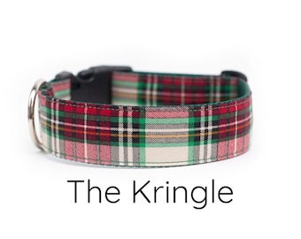 Christmas dog collar, Christmas plaid dog collar, winter dog collar, holiday dog collar, Christmas dog collar girl, Christmas dog collar boy