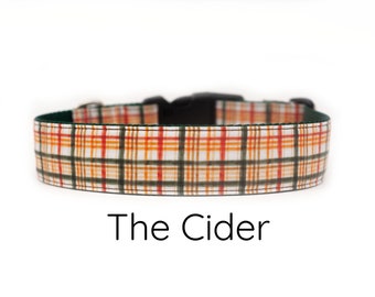 Fall Plaid Dog collar, orange plaid dog collar, autumn dog collar, boy dog collar, tartan plaid dog collar, girl dog collar