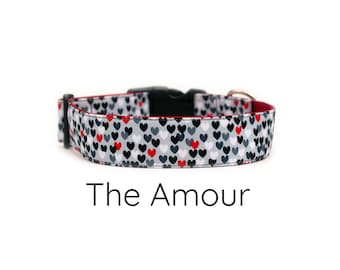 Heart dog collar, valentine dog collar, valentines day, girl dog collar, boy dog collar, love, dog bow tie, wedding collar, red dog collar