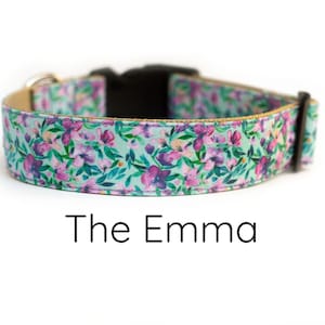 Watercolor Flower Dog Collar, girl dog collar, floral dog collar, purple dog collar, floral collar, dog collars for girls, spring dog collar