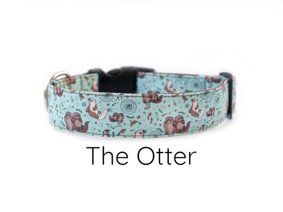 Sea Otter Dog Collar Ocean Dog Collar Outdoor Dog Collar Otter Dog Collar Dog Collar Girl Dog Collar Boy Aqua Dog Collar Sea Life Etsy