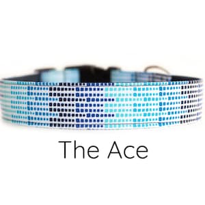 Geometric Blue Ombre Polka Dot Dog Collar