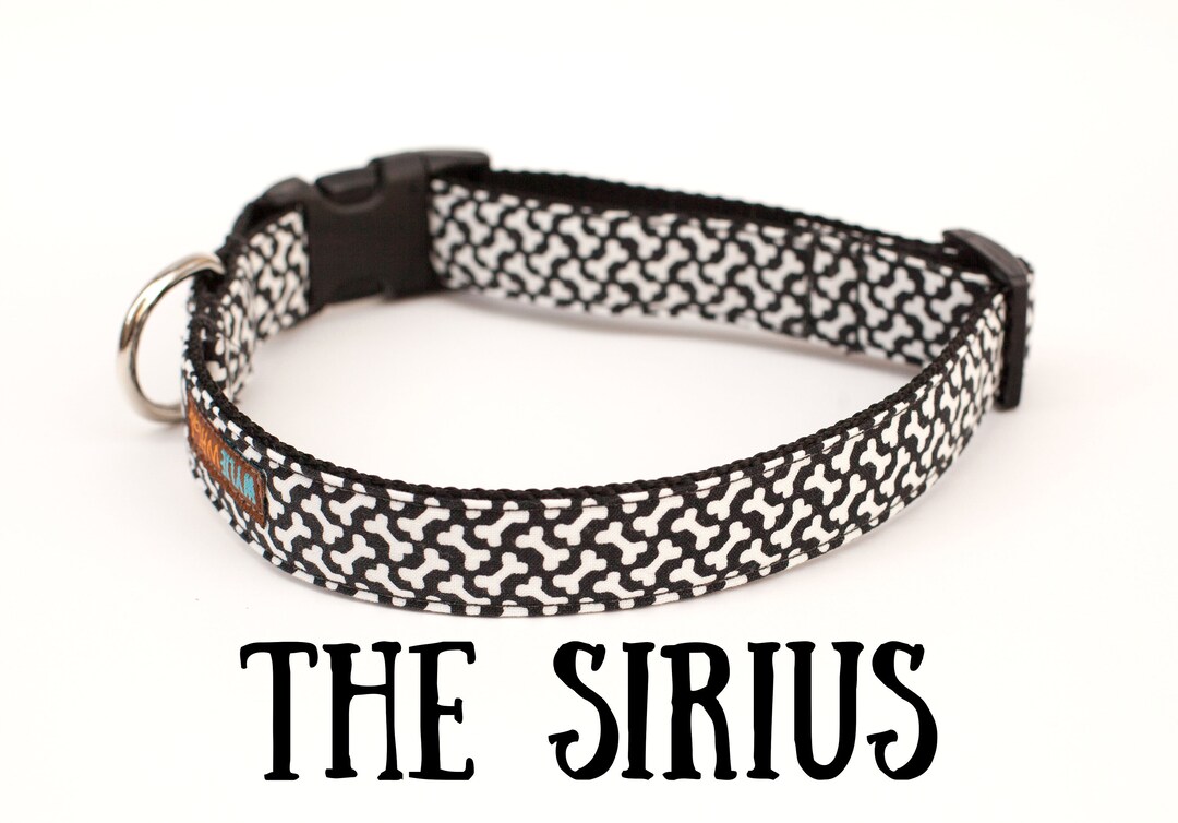 Bone Dog Collar, Boy Dog Collar, Girl Dog Collar, Black White Bone Dog