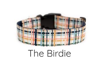 Plaid Dog collar, spring dog collar, girl dog collar, dog collar for girls, pastel plaid dog collar, gingham dog collar, tartan dog collar