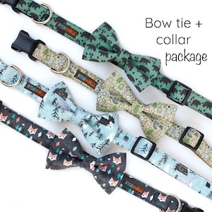 Dog Collar Bow tie Package -You choose any fabric! Mix and Match- bow tie dog collar, girl dog collar, boy dog collar, bow tie, dog bow tie