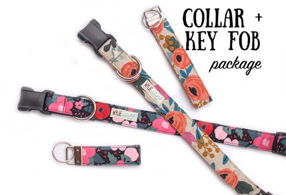 matching dog collar and keychain