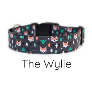 Fox Dog Collar, woodland dog collar, Forest dog collar, mountain dog collar, Outdoor nature dog collar, girl dog collar, boy dog collar