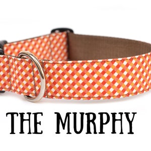 Orange Plaid dog collar, Autumn dog collar, fall dog collar, tartan plaid dog collar, boy dog collar, girl dog collar, plaid dog collar