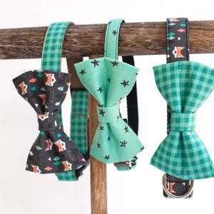 Dog Collar Bow tie Package -You choose any fabric! Mix and Match- bow tie dog collar, girl dog collar, boy dog collar, bow tie, dog bow tie image 3