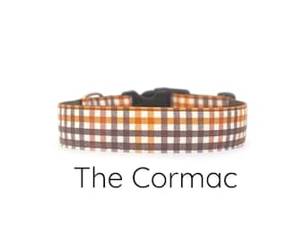 Fall Plaid Dog collar, Fall dog collar, autumn dog collar, boy dog collar, tartan plaid dog collar, girl dog collar, gingham dog collar