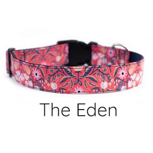 Handmade Floral Dog Collar, pink floral dog collar, girl dog collar, Rifle Paper Co dog collar, flower collar, dog collars for girls