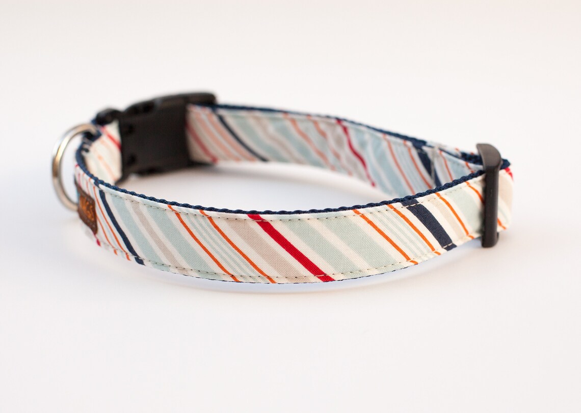 Striped Dog Collar Boy Dog Collar Girl Dog Collar Dog Etsy