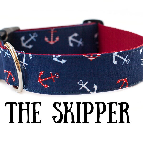 Nautical dog collar, Anchors dog collar, sailing dog collar, ocean dog collar, outdoor dog collar, dog collar girl, dog collar boy