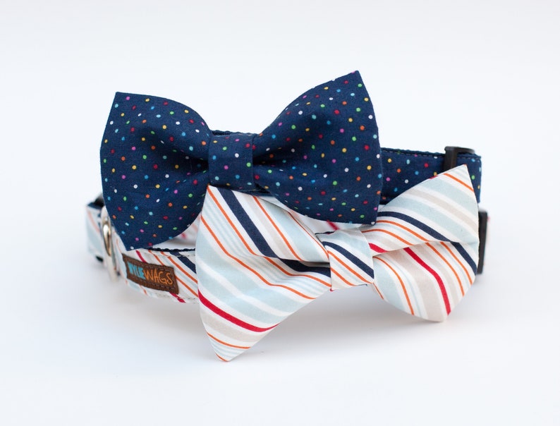 Dog Collar Bow tie Package -You choose any fabric! Mix and Match- bow tie dog collar, girl dog collar, boy dog collar, bow tie, dog bow tie image 2
