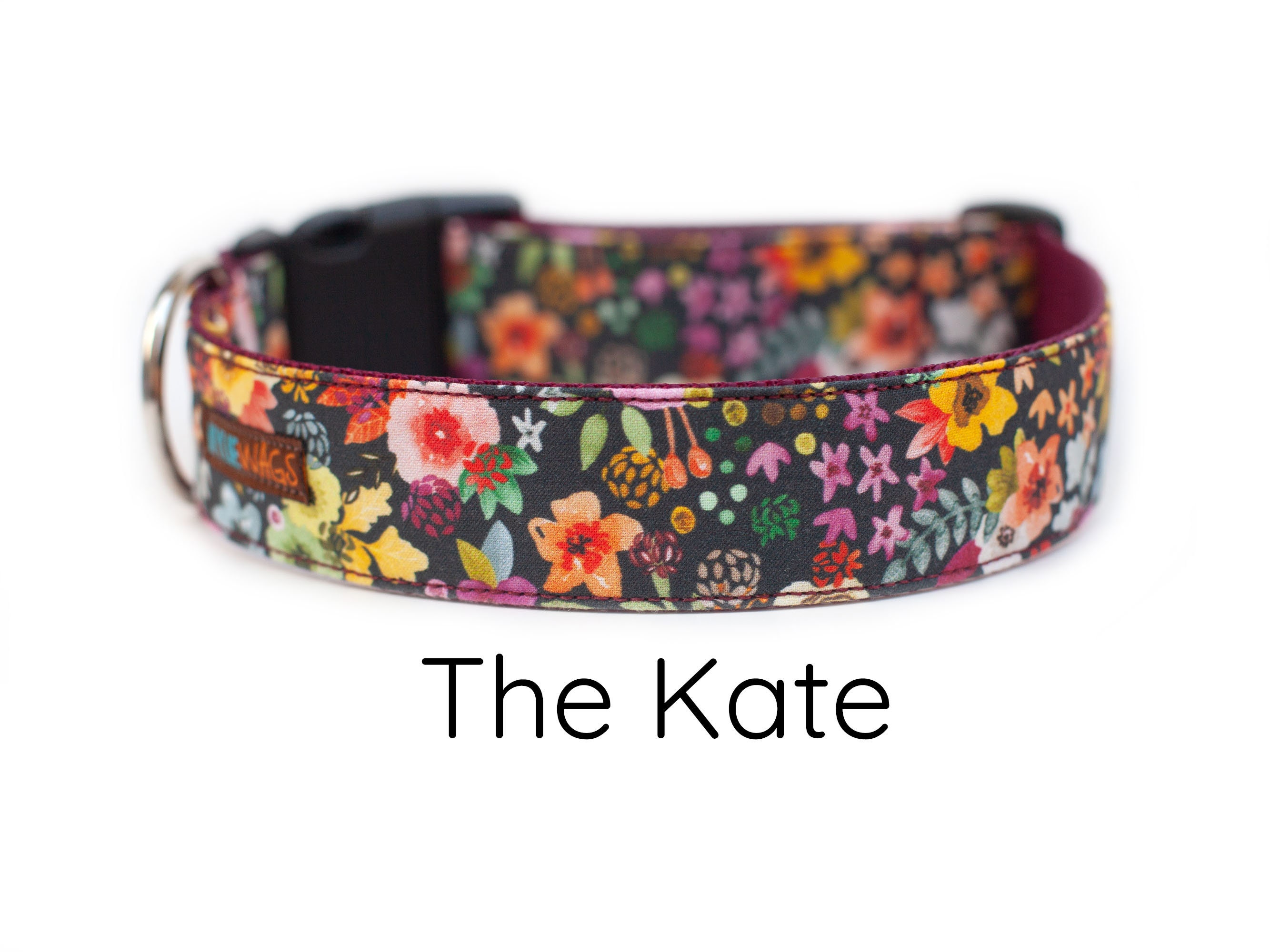 Watercolor Floral Dog Collar, Girl Dog Collar, Boho Watercolor Floral Flower Boho, Pink Orange Yellow Collar