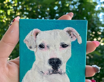Custom Pet Portrait Painting | Hand-Painted 3x3 Canvas Art