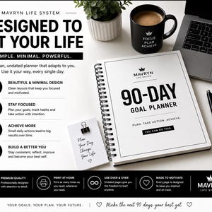 90-Day Goal Planner | Printable Planner PDF | Daily & Weekly Planner | Habit Tracker | Productivity Planner | Digital Download image 9