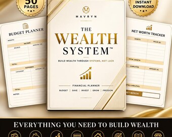 The Wealth System™ | Premium Financial Planner | 50-Page Budget, Savings & Investment Workbook | Digital PDF Planner