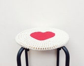 Crochet Pattern. Crochet Stool cover Heart.