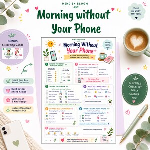 Digital Detox Checklist, Morning Without Your Phone Printable, Screen Time Reset, Mindful Routine (Digital Download)