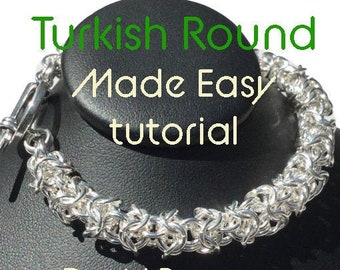 Turkish Round Made Easy Chainmaille Tutorial, jewelry instructions, chain maille pattern, make chainmaille bracelet