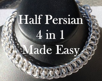 Chainmaille tutorial, Easy chainmaille instructions for HP 4 in 1, Jewelry instructions in PDF download
