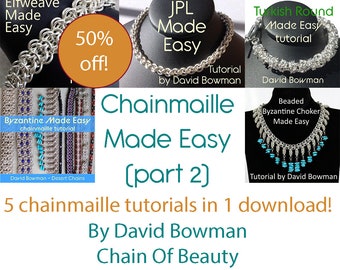 HALF PRICE 5 Chainmaille Tutorials PART 2, Chain Maille Made Easy Jewelry Instructions, Easy to follow chainmaille instructions