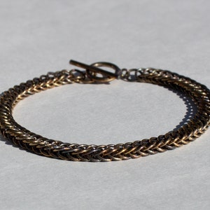 Antiqued sterling silver chain bracelet, chain link chainmaille jewelry for men or women image 7