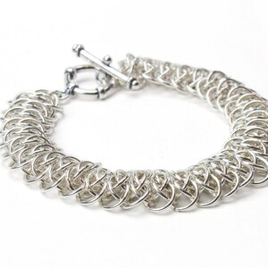 Silver bracelet celtic design, statement jewelry in 925 sterling, large links image 9