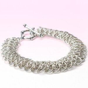 Silver bracelet celtic design, statement jewelry in 925 sterling, large links image 10