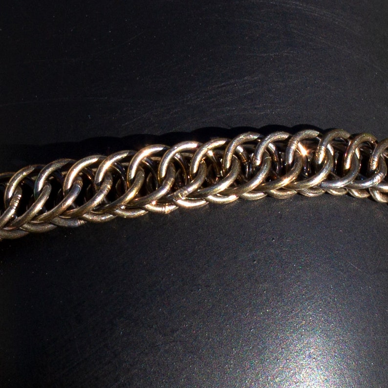 Antiqued sterling silver chain bracelet, chain link chainmaille jewelry for men or women image 6