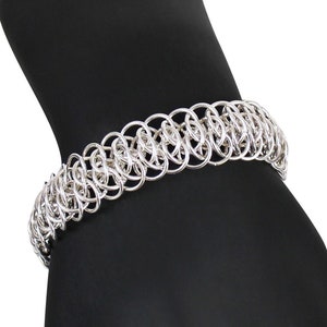 Silver bracelet celtic design, statement jewelry in 925 sterling, large links image 1